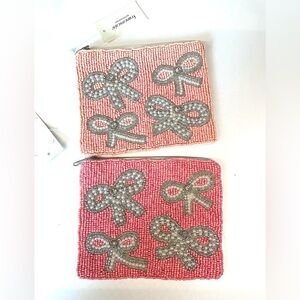 Beaded Bow Pouch Set of 2